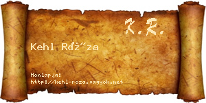 Kehl Róza névjegykártya